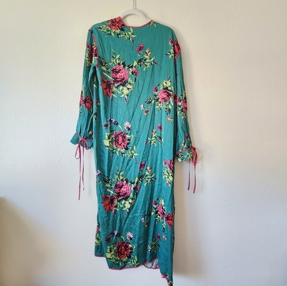 Free People Teal Floral Kimono Robe - Picture 3 of 6